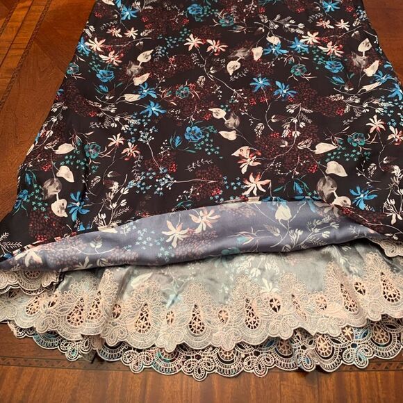 Parker thatcher crochet trim 100% silk mini dress💥 size S, NWT - Picture 10 of 11